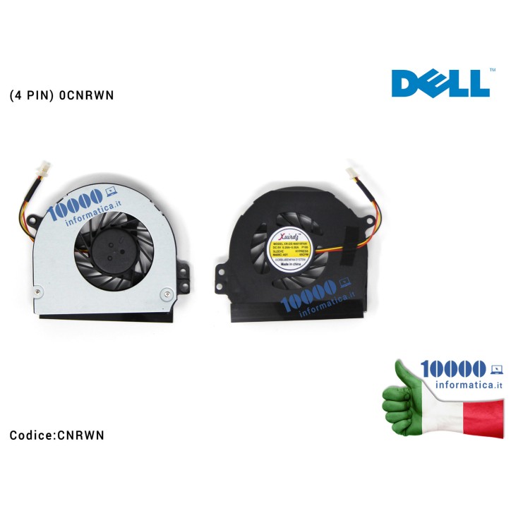 Ventola di Raffreddamento Fan CPU DELL Inspiron 14R N4010 1464 1564 1764 N4020 N4030 N3010 (4 PIN) 0CNRWN DFS531205HC0T MF60100V
