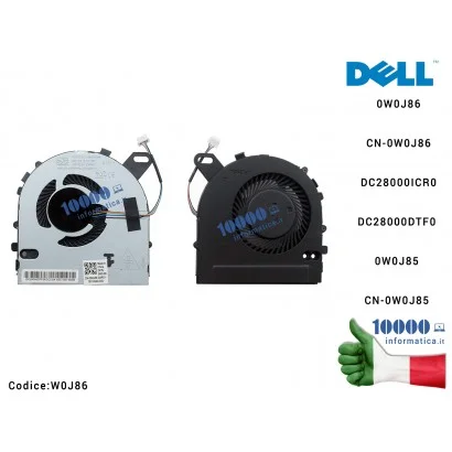 W0J86 Ventola di Raffreddamento Fan CPU DELL Inspiron 15 (7560) 15-7560 Vostro 5468 5568 DC28000ICR0 0W0J86 CN-0W0J86 0W0J85 ...