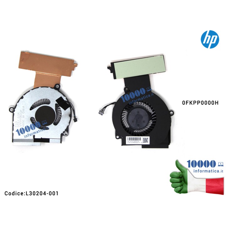 Ventola di Raffreddamento Fan CPU HP 15-DC 15-DC0004TX 15-DC0005 15-DC0007 15-DC0009 15-DC0011 15-DC0013TX 0FKPP0000H Right L243