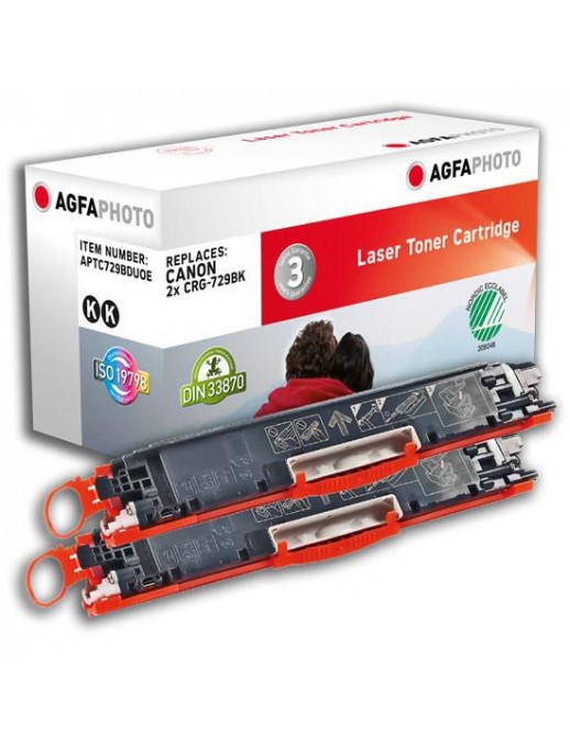 APTC729BDUOE APTC729BDUOE AgfaPhoto 2 x 1200 page yield, f/Canon, Black