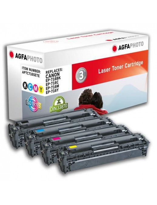 APTC716SETE APTC716SETE AgfaPhoto 3x 1400 / 2200 page yield, f/Canon, BK/C/M/Y