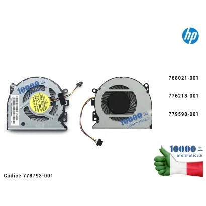 778793-001 Ventola Fan CPU HP X360 15-U 15T-U 15-U499NR 15-U110DX 15-U011DX 15-U111DX 768021-001 776213-001 779598-001 DFS501...