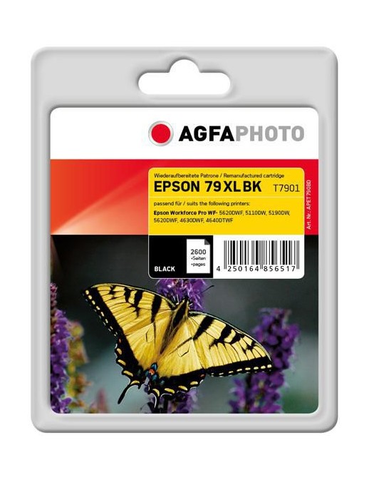 APET790BD APET790BD AgfaPhoto Ink Cartridge for Epson WorkForce Pro WF-5620DWF, Black, 2600 pages