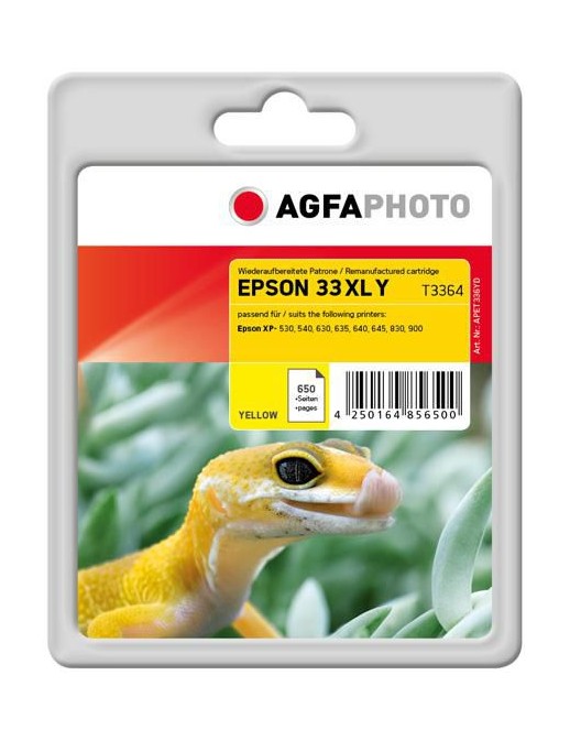 APET336YD APET336YD AgfaPhoto Ink Cartridge for Epson Expression Premium XP-530, Yellow, 650 pages