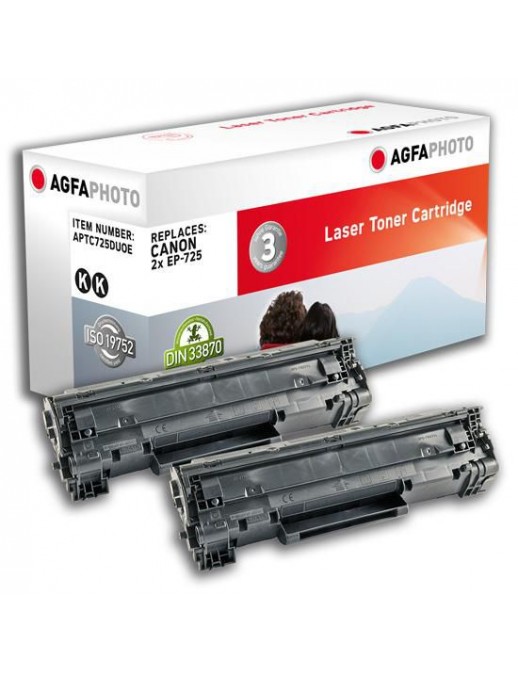 APTC725DUOE APTC725DUOE AgfaPhoto 2x 1600 page yield, f/Canon, Black