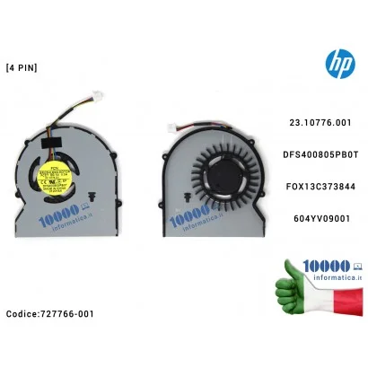 727766-001 Ventola di Raffreddamento Fan CPU HP [Versione UMA] ProBook 430 G1 ProBook 248 G1 (Per VGA Integrata) 23.10776.001...