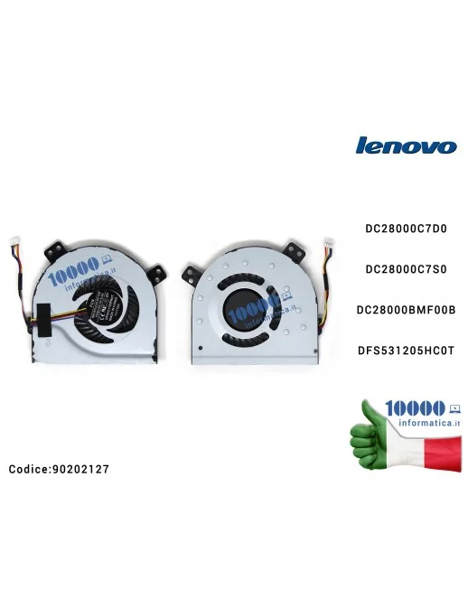 90202127 Ventola di Raffreddamento Fan CPU LENOVO Z400 Z400A Z400T Z500 P500 Z510 P400 Z410 DC28000C7D0 DC28000C7S0 MG60090V1...