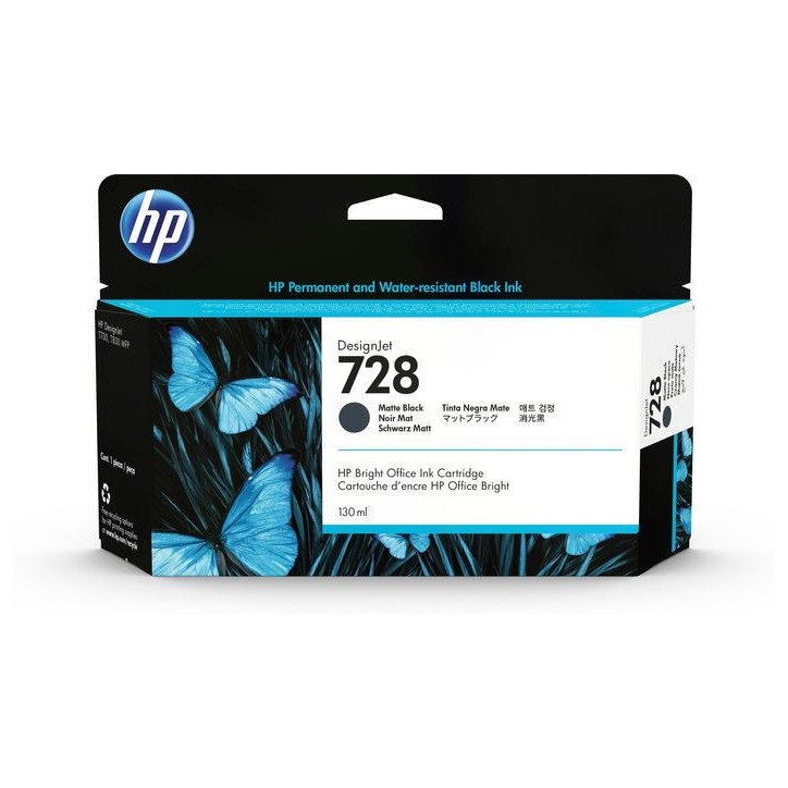 3WX25A HP 728 130-ml Matte Black DesignJet Ink Cartridge 3WX25A HP 728 130-ml Matte Black DesignJet Ink Cartridge