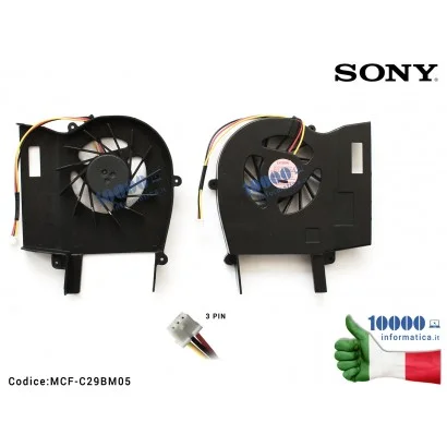 A1766584A Ventola di Raffreddamento Fan CPU SONY Vaio VGN-CS VGN-CS11 CS31S CS21S PCG-3G2M MCF-C29BM05 PCG3C1M DQ5D566CE01 A1...