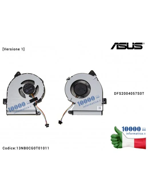 13NB0CG0T01011 Ventola Fan CPU ORIGINALE ASUS X541 F541 X540 F540 [Versione 1] F540S F540SA X540S X540SA X540L X540LA X540LJ ...