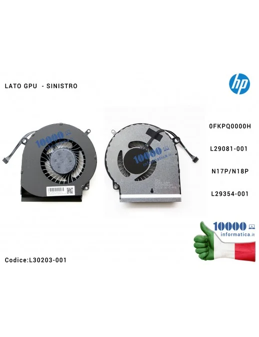 L30203-001 Ventola di Raffreddamento Fan GPU HP 15-DC 15-DC0004TX 15-DC0005 15-DC0007 15-DC0009 15-DC0011 15-DC0013TX 0FKPQ00...