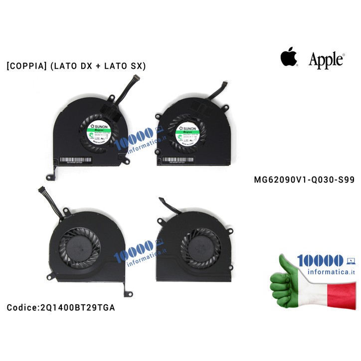 Ventola Fan APPLE MacBook Pro A1286 15" [COPPIA] (LATO DX + LATO SX) MG62090V1-Q030-S99