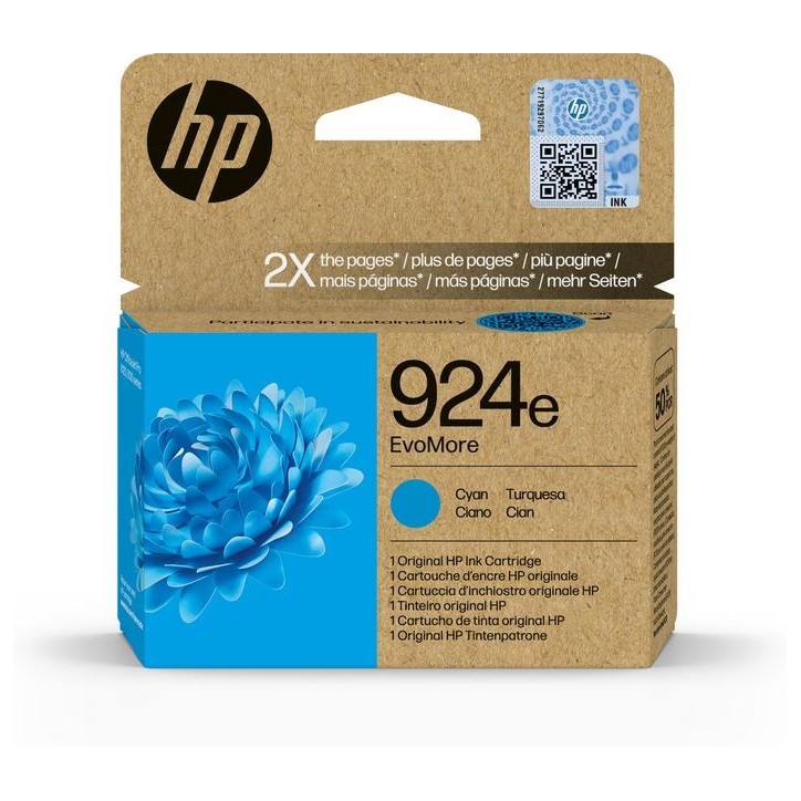 4K0U7NE HP 924E Evomore Cyan Original Ink Cartridge