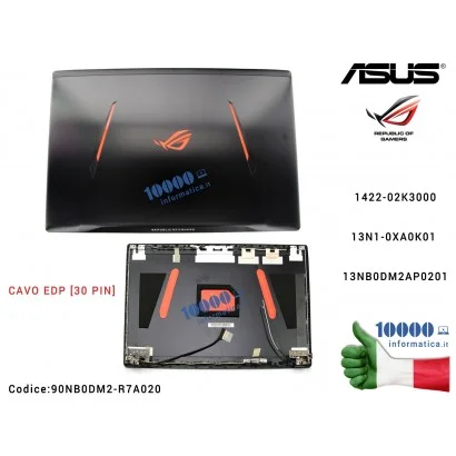 90NB0DM2-R7A020 Cover LCD [30 PIN] ASUS ROG Strix GL753 (NERO + LOGO ROG) GL753VD GL753VE GL753V FX753V FX753VD FX753VE 1422-...