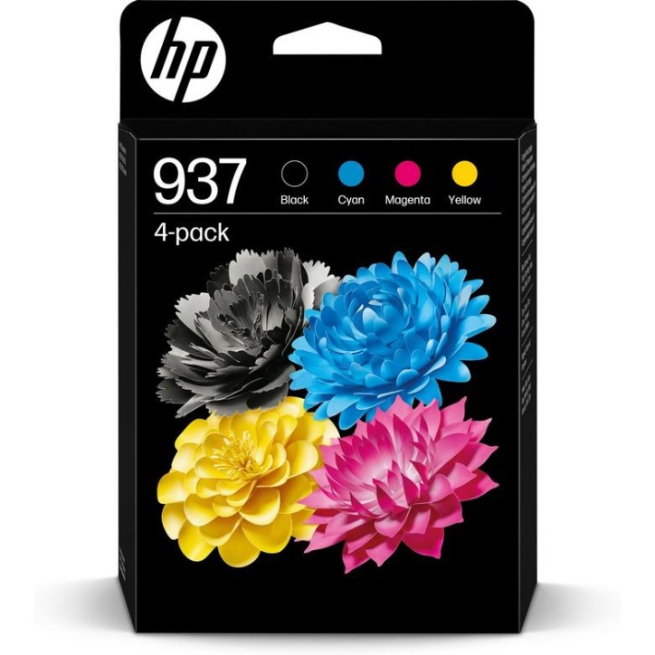 6C400NE301 HP 937 CMYK Original Ink Cartridge 4-Pack 6C400NE301 HP 937 CMYK Original Ink Cartridge 4-Pack