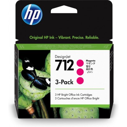 3ED78A 3ED78A HP 712 3-pack 29-ml Magenta DesignJet Ink Cartridge