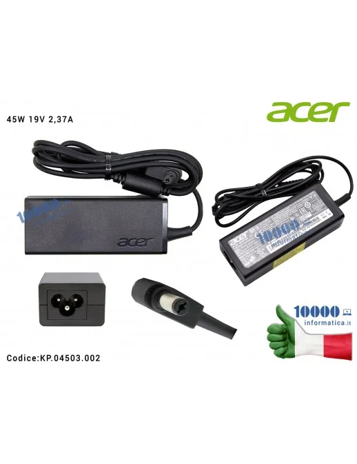 KP.04503.002 Alimentatore ACER 45W 19V 2,37A [5,5 x 1,7mm] Aspire ES1-524 ES1-531 A114-31 A311-31 A314-31 A315-31 E5-532 E5-7...