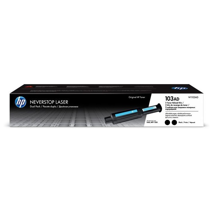 W1103AD HP 103AD Dual Pack Black Original Neverstop Laser Toner Reload Kit