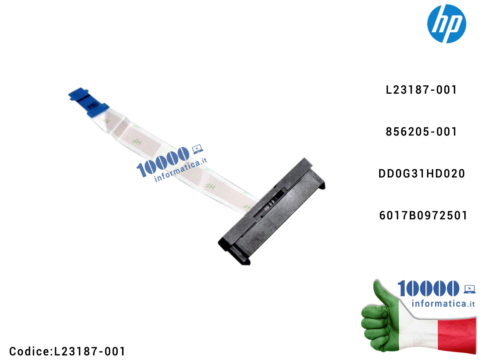 L23187-001 Cavo Connettore Hard Disk HDD SATA HP 240 G8 245 G7 14S-DM 14S-DP 14S-ER L23187-001 856205-001 DD0G31HD020 6017B09...