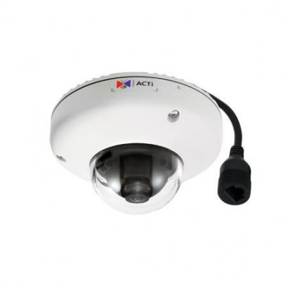 E936 E936 ACTi 2MP, Outdoor, Mini Dome, WDR, SLLS, Fixed lens, f2.55mm/F2.2 (HOV:110.3°), H.264, 1080p/60fps, 2D+3D DNR, Audi...