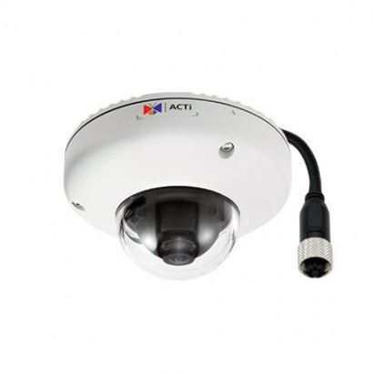 E936M E936M ACTi 2 MP, Outdoor, Mini Dome, WDR, SLLS, M12 connector, Fixed lens, f2.55mm/F2.2 (HOV:110.3°), H.264, 1080p/60fp...