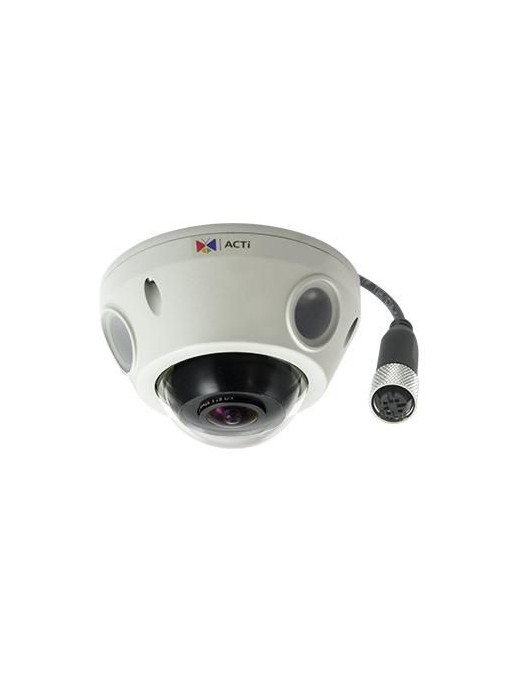 E925M E925M ACTi 5MP, Outdoor, Mini Fisheye Dome, D/N, Adaptive IR, Basic WDR, M12, Fixed lens, f1.19mm/F2.0 (HOV:189.7° (ove...