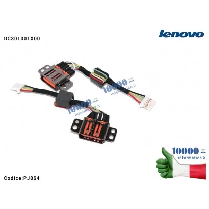 PJ864 Connettore di Alimentazione DC Power Jack PJ864 LENOVO Yoga 3 Pro 11 1170 AIZY0 DC30100TX00