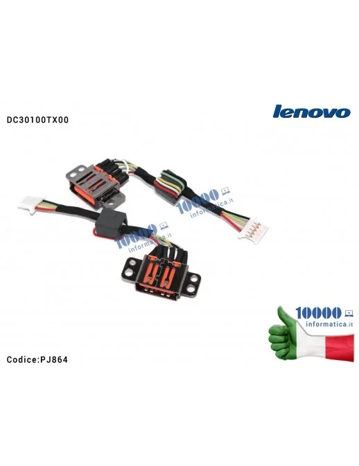 PJ864 Connettore di Alimentazione DC Power Jack PJ864 LENOVO Yoga 3 Pro 11 1170 AIZY0 DC30100TX00