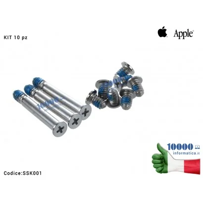 SSK001 Viti Alloggiamento Bottom Case Apple MacBook Pro 13'' A1278 15'' A1286 17'' A1297 2008 2012 2013 2015 2017 [Set Screw ...