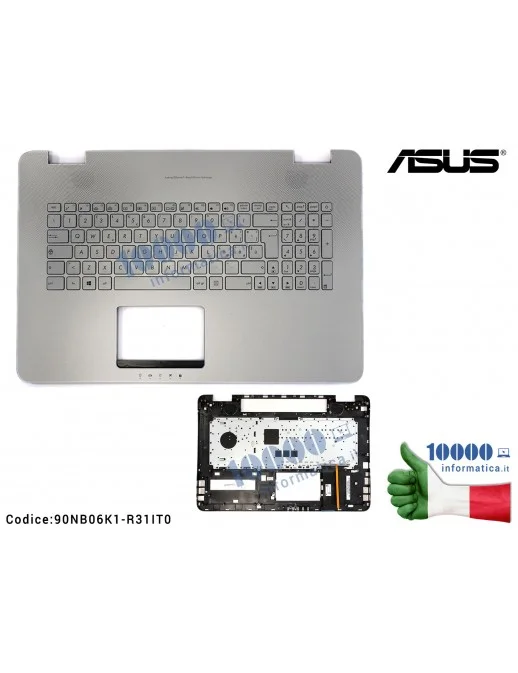 90NB06K1-R31IT0 Tastiera Italiana Completa di Top Case Superiore ASUS N751JK N751JX [Retroilluminata] 13NB06K1AM1331 0KNB0-66...