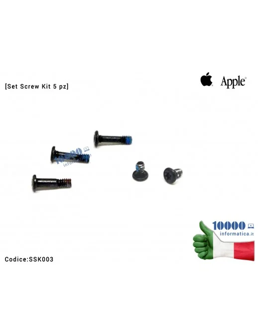 SSK003 Viti Alloggiamento Batteria Apple MacBook Air 13'' A1466 A1369 A1465 2013 2014 2015 [Set Screw Kit 5 pz]