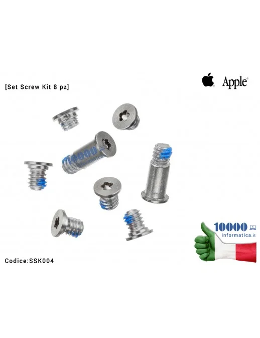 SSK004 Viti Alloggiamento Bottom Case Apple MacBook Retina 12'' A1534 2015 P5 Pentalobe [Set Screw Kit 8 pz]