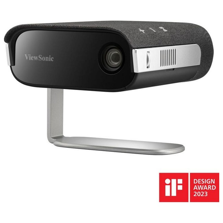 M1S ViewSonic M1S Portable Projector, WVGA (854x480), 360 LED Lumns, LED light source, 25dB (Eco), HarmanKardon 3W SPK x2 (w/cub