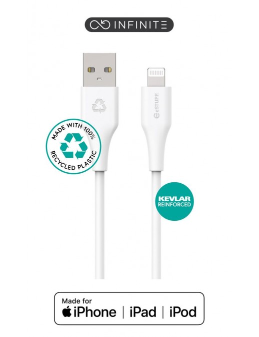 ES601270-BULK ES601270-BULK eSTUFF INFINITE Super Soft Lightning Cable 2m - 100% Recycled PVC Free Plastic ES601204-BULK, MD8...