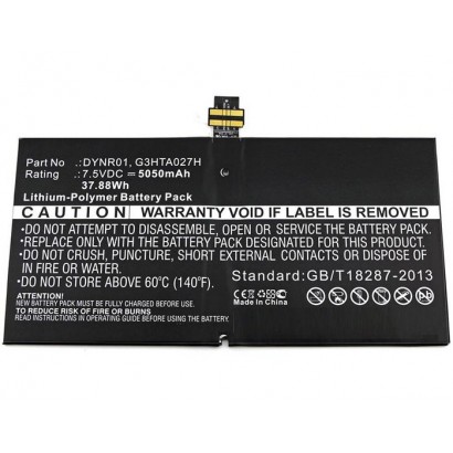TABX-BAT-MIS172SL TABX-BAT-MIS172SL CoreParts Battery for Microsoft Surface 4, 38Wh Li-ion 7.5V 5050mAh, for Microsoft Surfac...