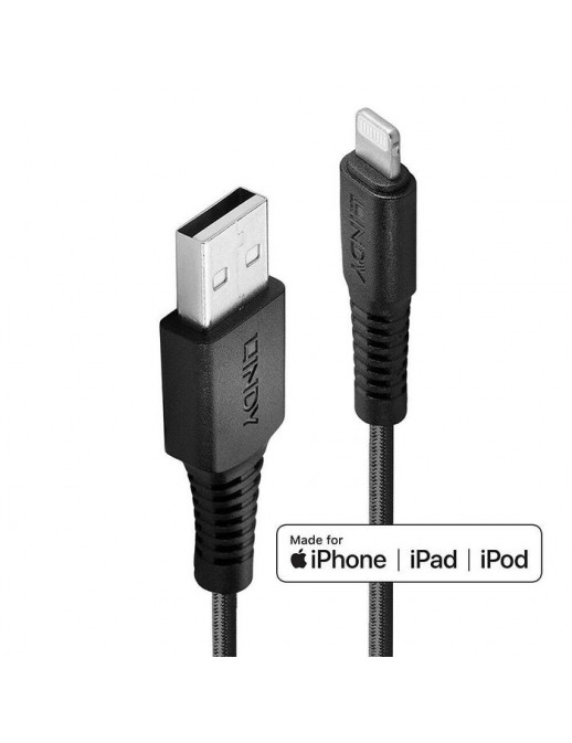 31292 31292 Lindy 2M Reinforced Usb Type A To Lightning Cable 875175