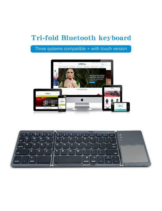 MSPP8044 MSPP8044 CoreParts Foldable wireless US/English keyboard with touch, Dark Grey