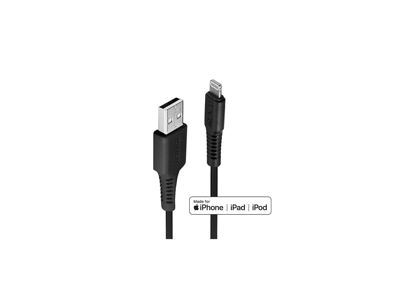 31319 31319 Lindy 0.5m USB Type A to Lightning Cable, Black