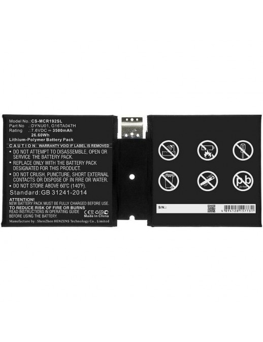 MBXTAB-BA069 MBXTAB-BA069 CoreParts Battery for Microsoft Tablet 26.60Wh Li-Pol 7.6V 3500mAh Black for Microsoft Tablet Surfa...