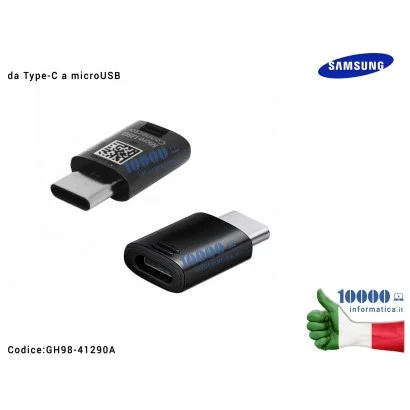 GH98-41290A Adattatore EE-GN930 da Type-C a microUSB SAMSUNG Galaxy S8 S8 Plus SM-G950F SM-G955F Galaxy A3 A5 2017 [NERO]