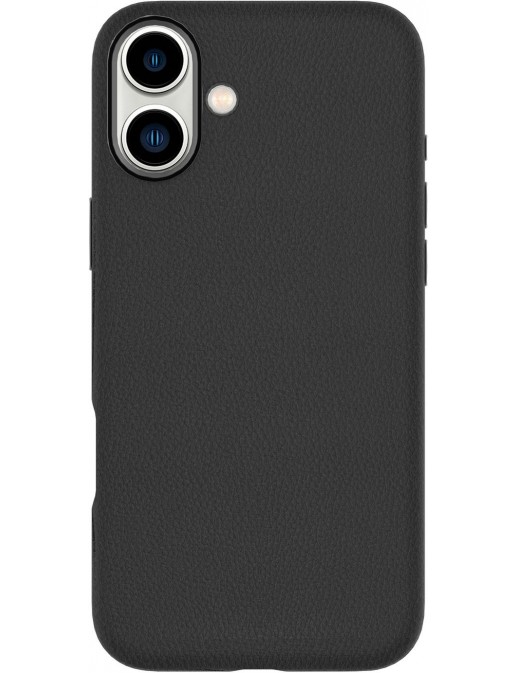 ES67160020 ES67160020 eSTUFF iPhone 16 INFINITE VENICE Magnetic Leather Cover - Black - 86% recycled material Apple iPhone 16