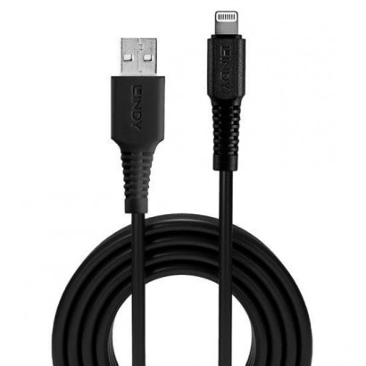 31320 31320 Lindy 1m USB Type A to Lightning Cable, Black