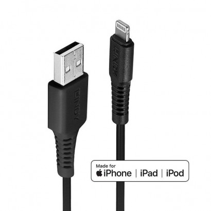 31321 31321 Lindy 2m USB Type A to Lightning Cable, Black IPLH-412