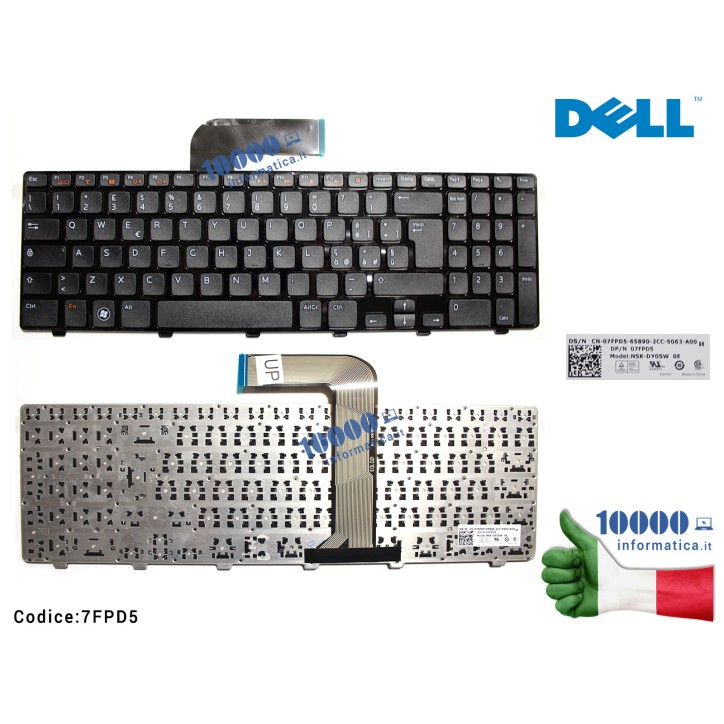 Tastiera Italiana DELL Inspiron N5110 (15R) M5110 9Z.N5YSW.00T DY0SW 9Z.N5YSW.00E 07FPD5