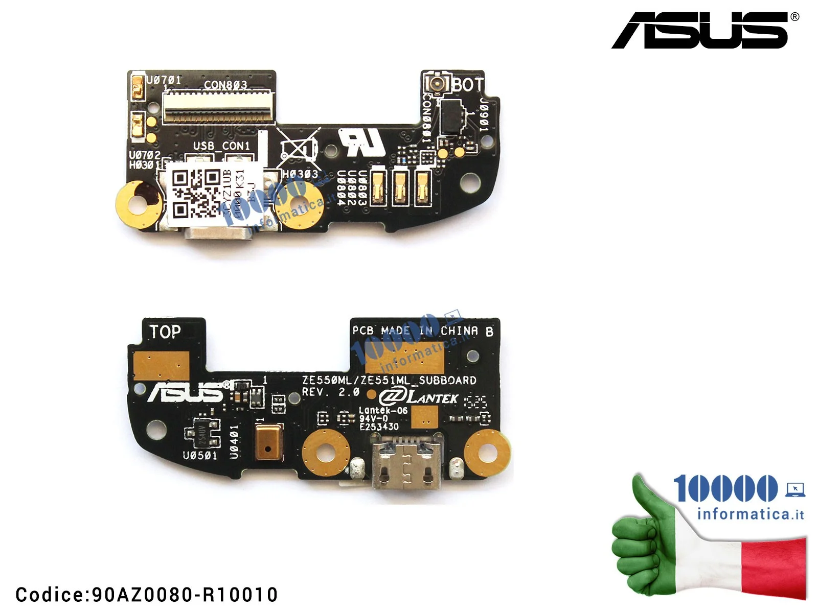 90AZ0080-R10010 Connettore USB DC Power Board ASUS ZenFone 2 ZE550ML (Z008D) ZE551ML (Z00AD)