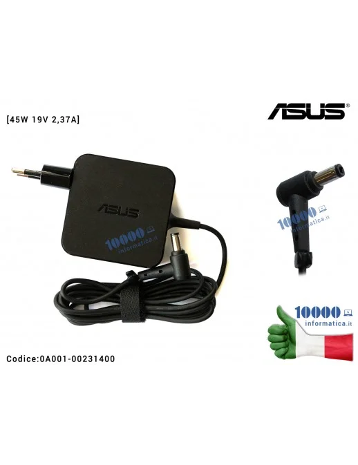 0A001-00231400 Alimentatore ASUS 45W 19V 2,37A [5,5 x 2,5 mm] F551C F555L P551CA X450 X450LA X550WA X551CA X554L X555U W15-04...