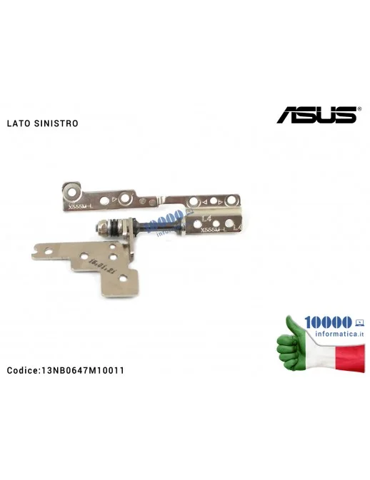 13NB0647M10011 Cerniera Hinge ASUS [SX] [Versione 2] X555M X555LD X555L X554L A555L F555L K555L X554L X555U [LATO SINISTRO]