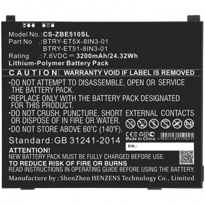 MBXTAB-BA147 MBXTAB-BA147 CoreParts Battery for Zebra Tablet 24.32Wh Li-Pol 7.6V 3200mAh Black for Zebra Tablet ET51, ET51 Wi...