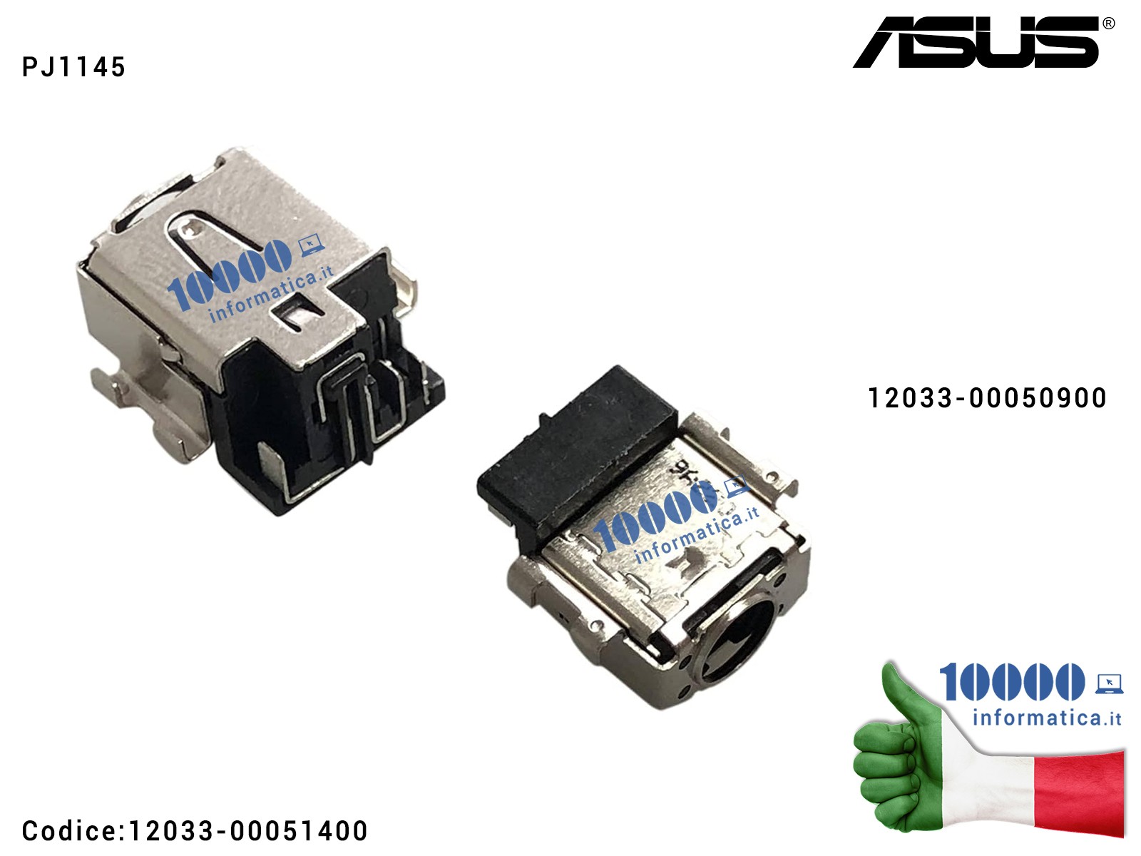 12033-00051400 Connettore di Alimentazione DC Power Jack PJ1145 ASUS ZenBook Pro UX450 UX480 UX550 UX580 UX450F UX450FD UX550...