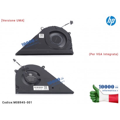 M08945-001 Ventola Fan CPU HP [Versione UMA] Pavilion 15-EG 15-EH TPN-Q245 TPN-Q246 15T-EG 15Z-EH (Per VGA Integrata) M08945-...